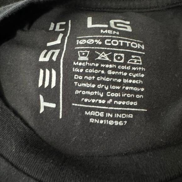 Tesla Black Long Sleeve T-Shirt Men’s Size (Large) Logo Print Front/Black - Picture 5 of 5